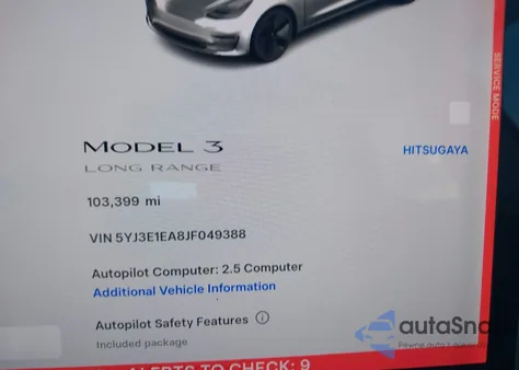 2018 Tesla Model 3 Long Range/Mid Range z USA, uszkodzony, nr VIN 5YJ3E1EA8JF049388